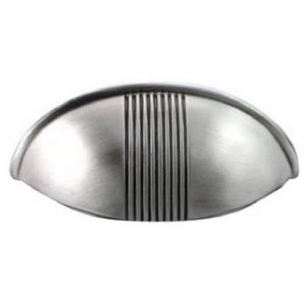 Strategic Brands 2.5 in. Center to Center 3.25 in. Satin Antique Chrome Striped Pin Bull 13621 - main